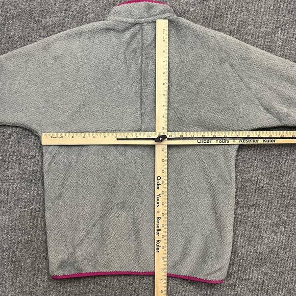 Patagonia Sweater Womens Small Gray Pink Fleece Quarter Zip Pullover Pocket - Picture 9 of 11